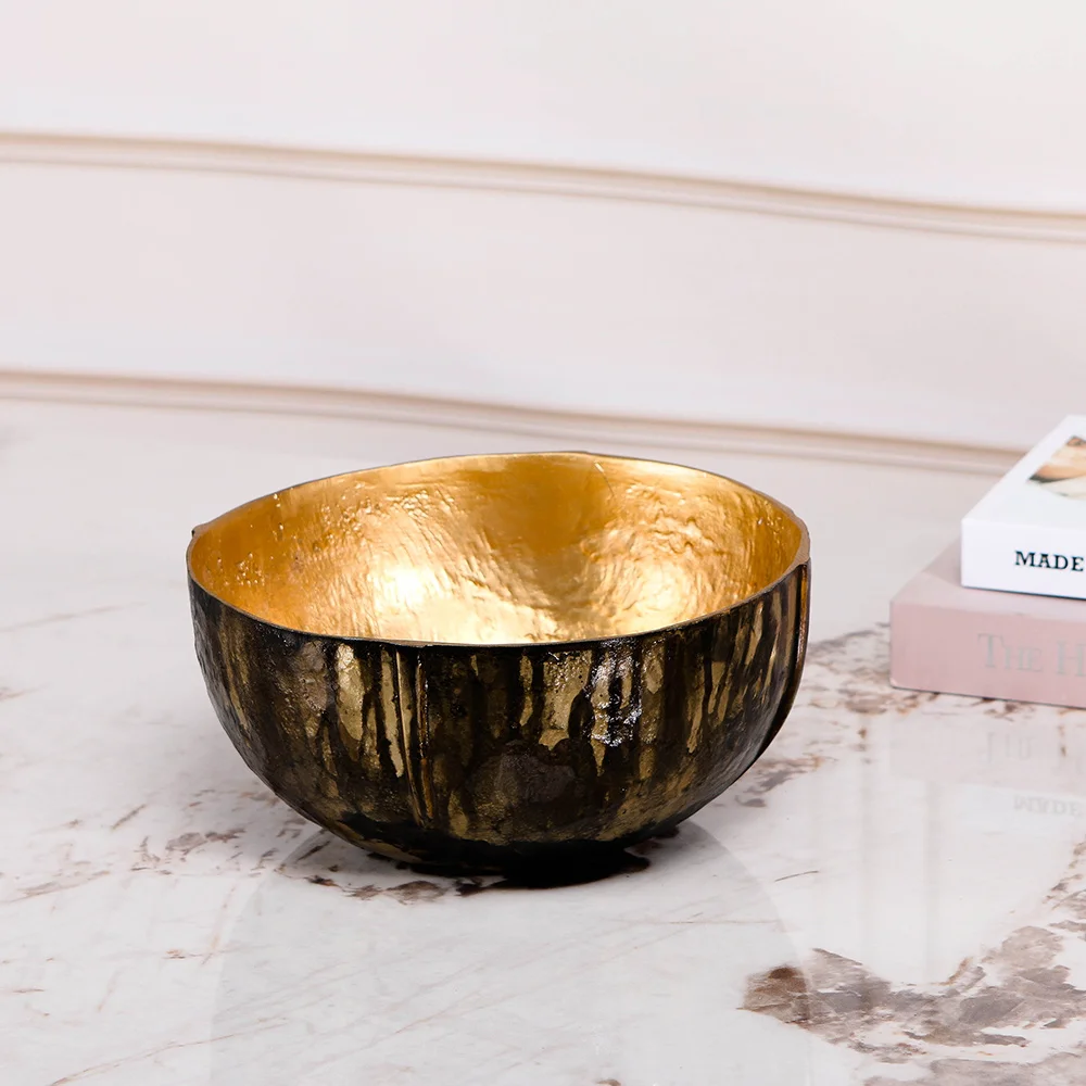 High End Custom Packaging Handmade Luxury Wholesale Accessories Home Decor Living Room Aluminium Antique Brass Metal Bowl Tray