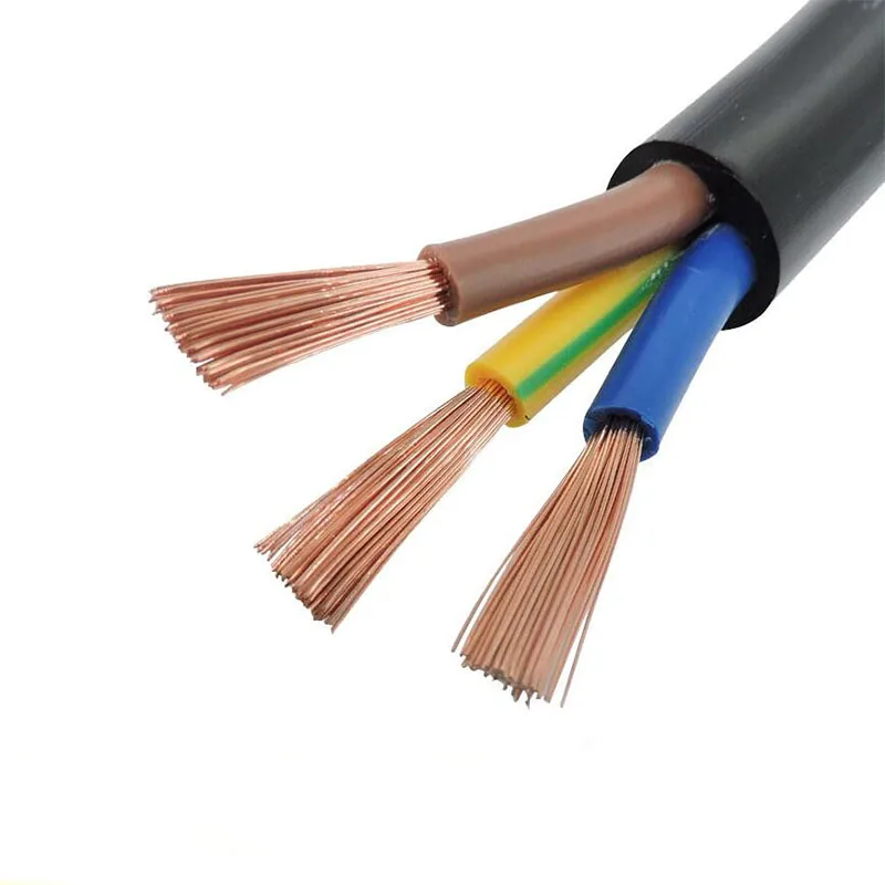 RVV 3-ядерный 18AWG черный ПВХ изолирующий с низким сопротивлением более толстый медный многожильный электрический провод и кабель для внутреннего использования
