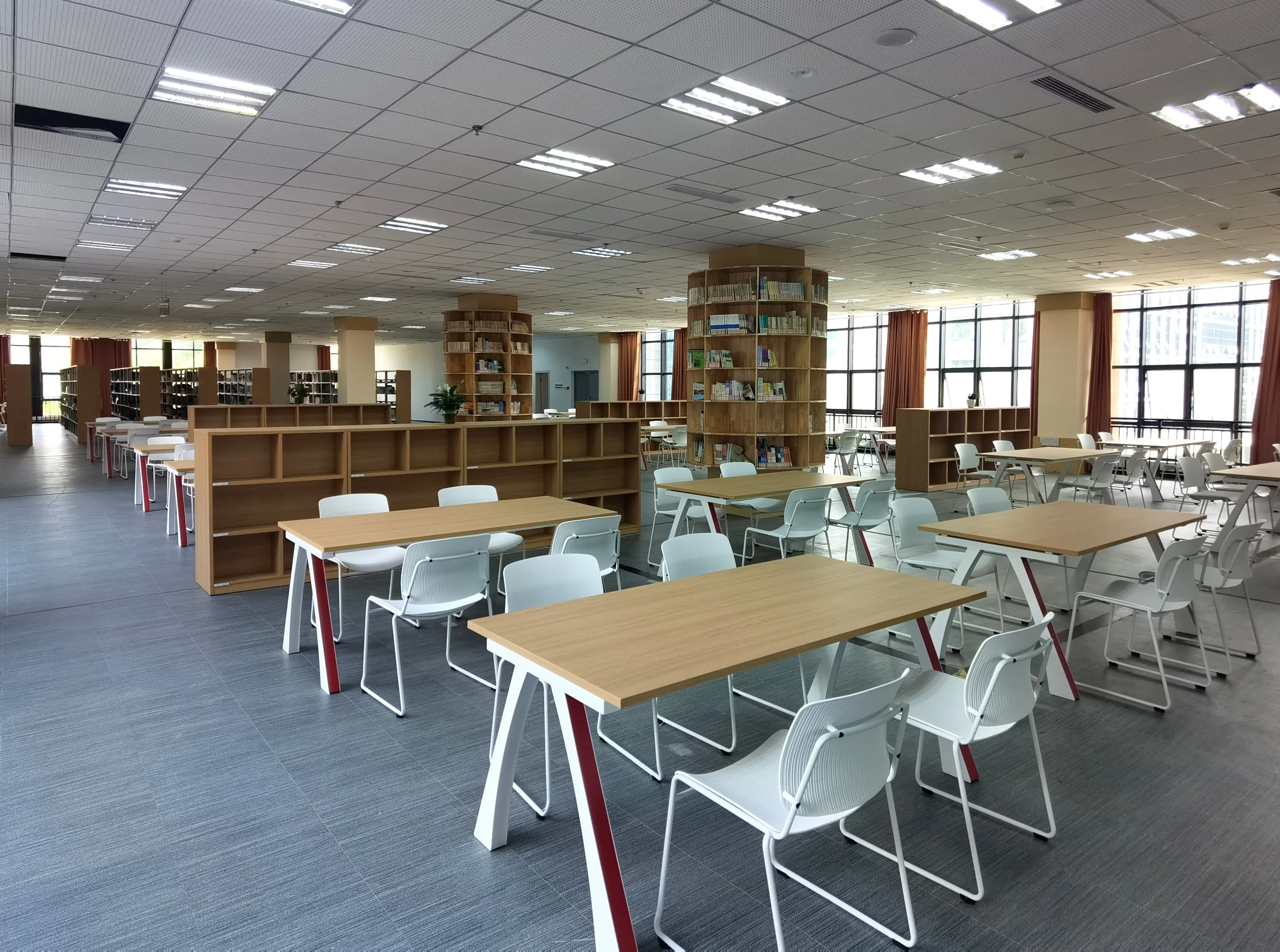 High Quality Library Furniture Study Desk Table Office Desk Staff Workstation