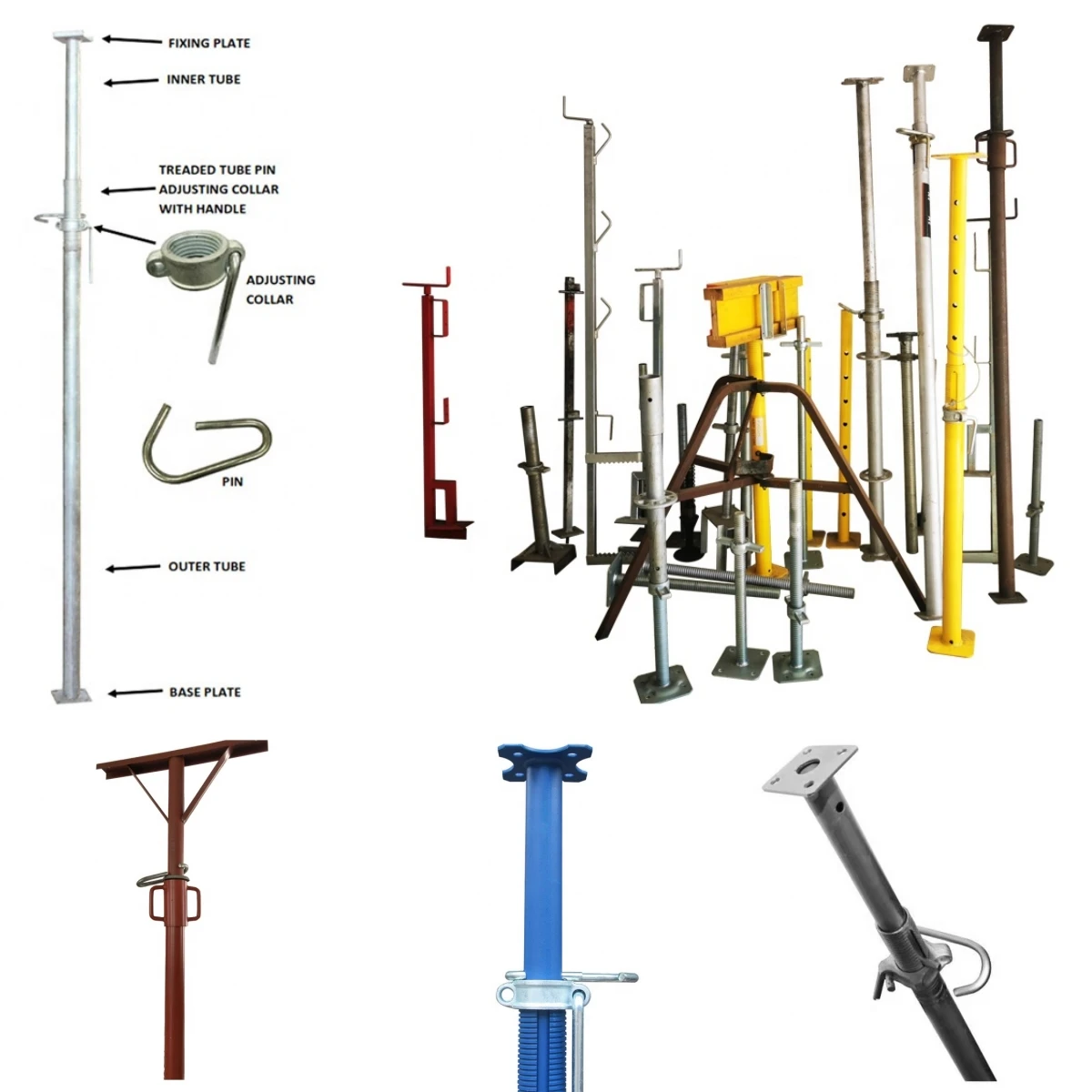 scaffolding support pole shoring puntales metalicos para construction jack