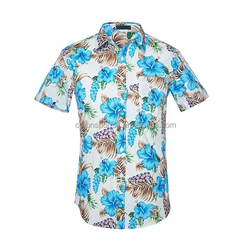 Swimwear Plus size vintage beach hawaiian shirt short sleeves printed customize floral Shirt men clothes
