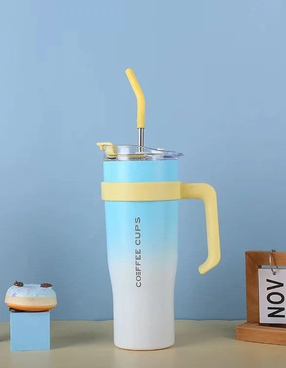 Hot Sale 40 Oz Stainless Steel Vacuum Insulated Tumbler 40oz Tumbler With Handle With Lid Straw For Water Iced Coffee Bottle