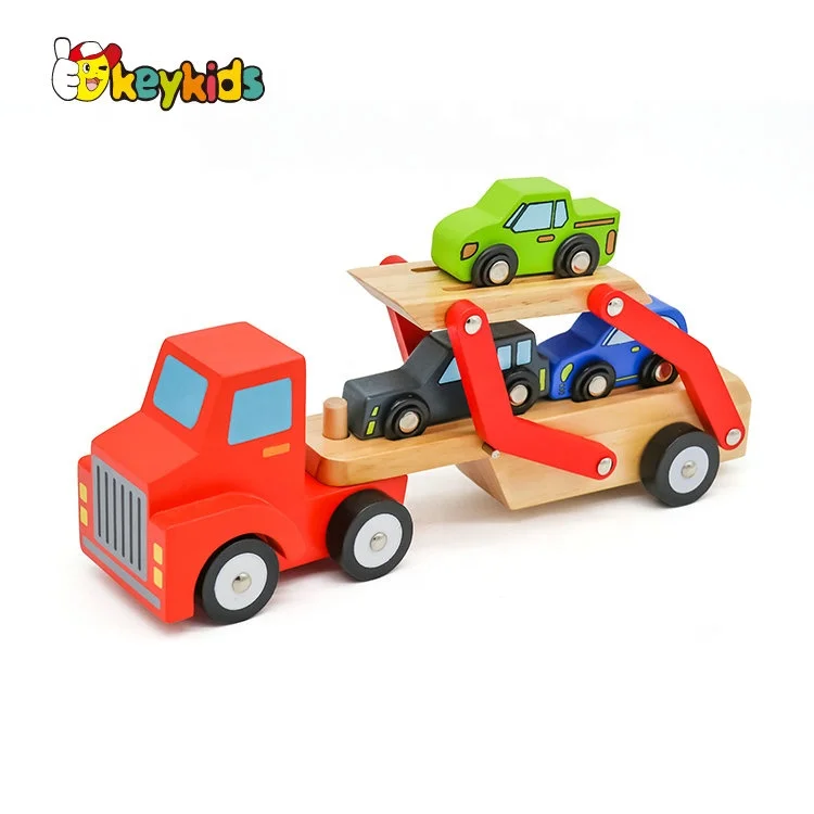high quality mini wooden transport car carrier truck toy for kids W04A428