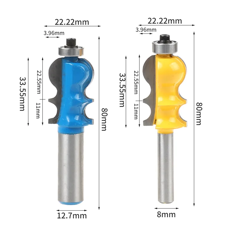 HENGLAI 1pc 1/2 Shank Casing Base Molding Router Bit Special Beaded Moulding Line Woodworking Milling Cutter s