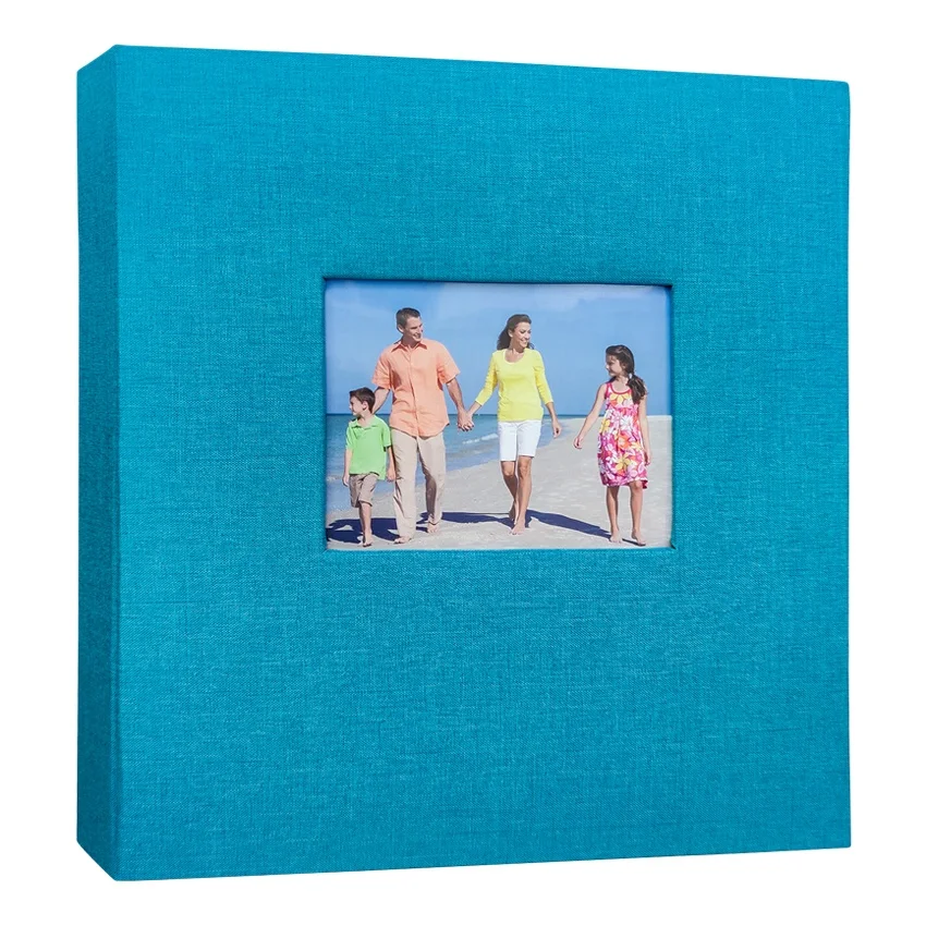 Linen cloth cover screw post bound photo album 4r 4*6 holding 600 photos 4x6 pp slip in baby photo book