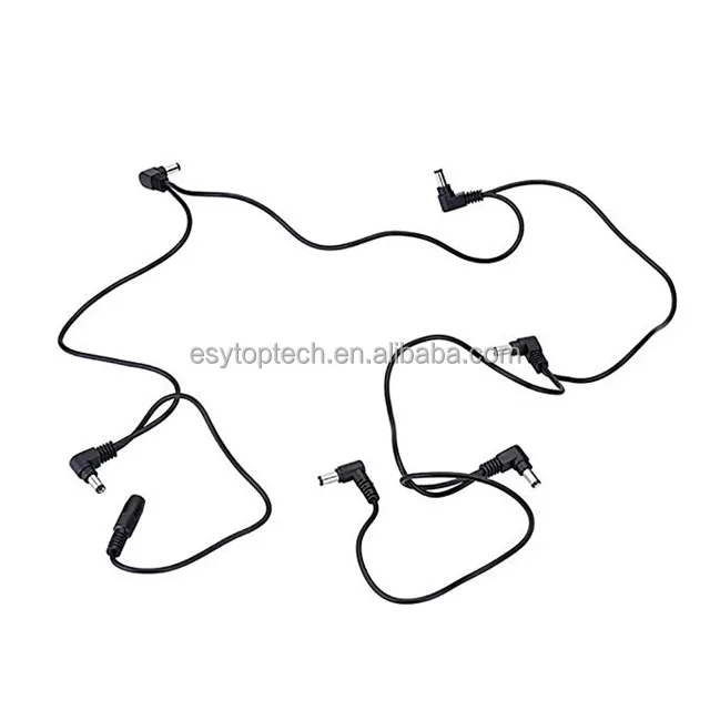 6 Ways Daisy Chain Power Cable Multi-Interface Connecting 1 to 6 Cable Cord Copper Wire for Guitar Effects Power Supply Adapter