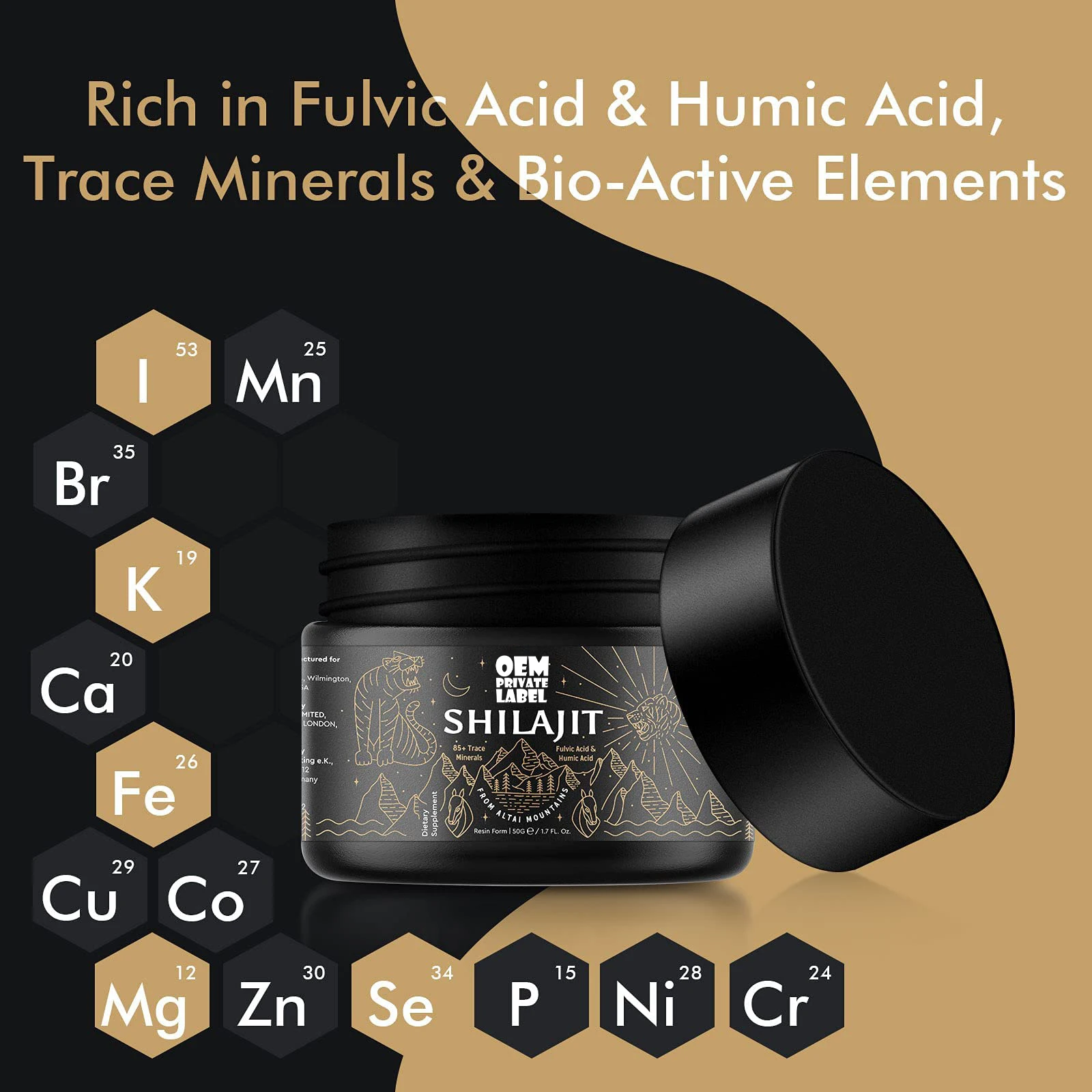 Custom label Himalayan Shilajit Resin Original Shilajit Supplement Gel Support Metabolism & Immune System Shilajit Resin