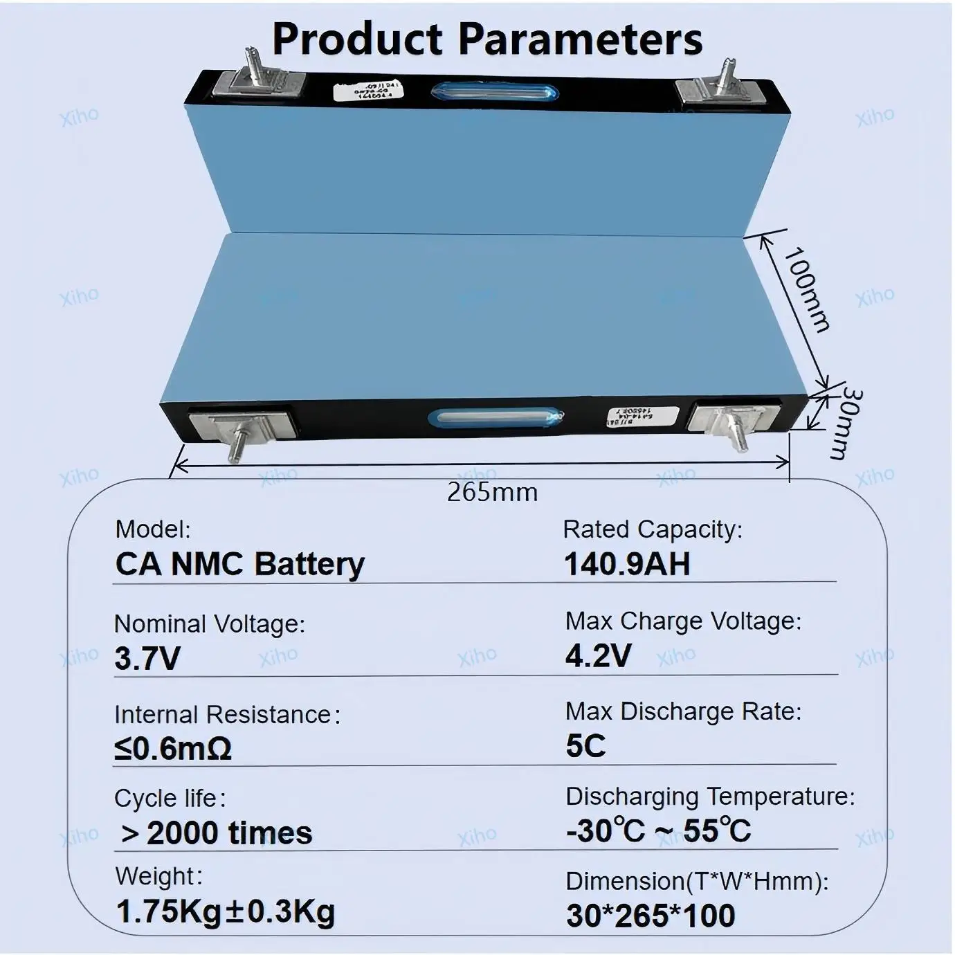 Xiho 3.7V 141Ah 140.9Ah 114Ah Catl Lithium ion Battery NCM Ternary Li ion Battery Large Single Li-Ncm Cell Nmc 811 Battery