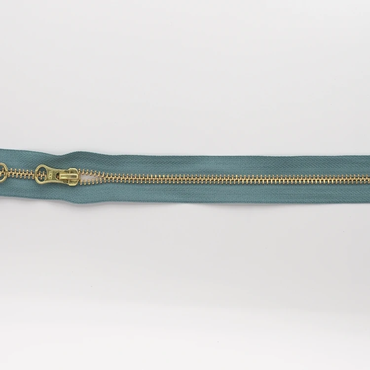 ykk Double dot colorful metal zipper single pulling metal gold zipper double point closed end zipper