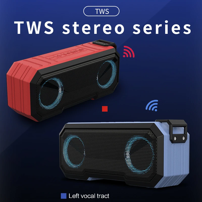 X8 IPX7 Waterproof Wireless BT Speaker And Colorful Luminous Audio Outdoor With Power Bank Subwoofer FM Radio