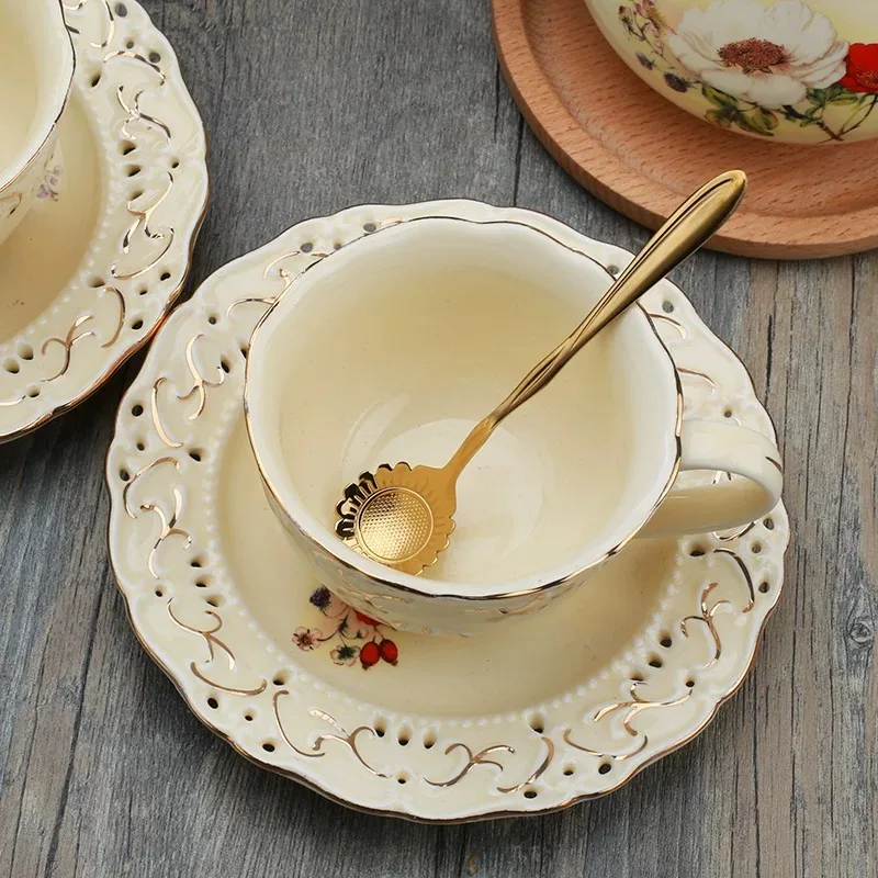 Amazon Gifts metal flower shape spoon tea coffee dessert spoon stainless steel flower spoon