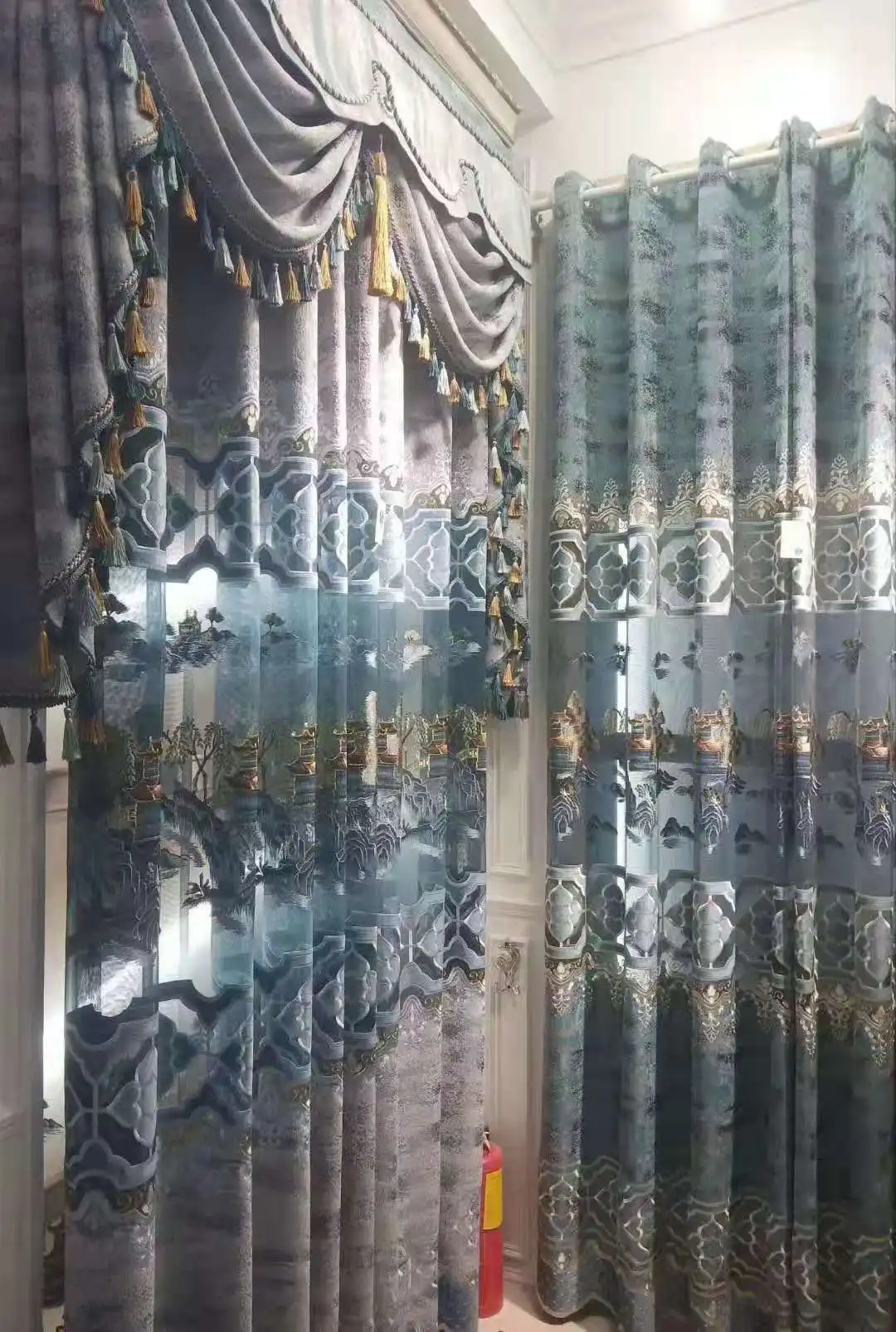 embroidery curtain cloth fabric embroider luxury lace sun screening