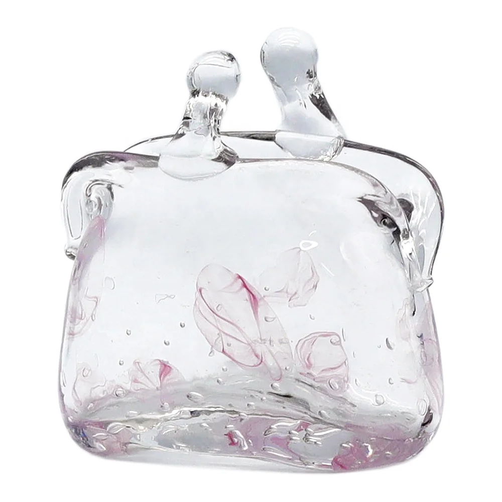 Bixuan ваза ручной работы в форме мундблауна для искусства стеклянная Сумочка уникальные розовые лепестки дизайнерские центральные части стола домашний декор прозрачные вазы S