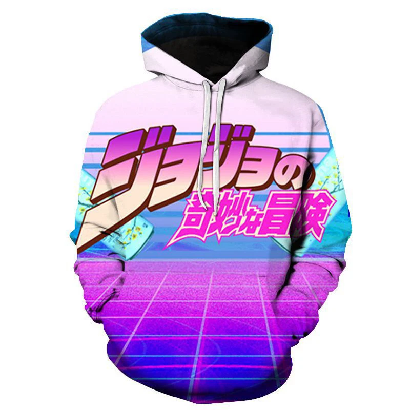 Japanese anime Hoodie sublimation sweatshirt anime print hoodies jojo bizarre adventure Hoodie