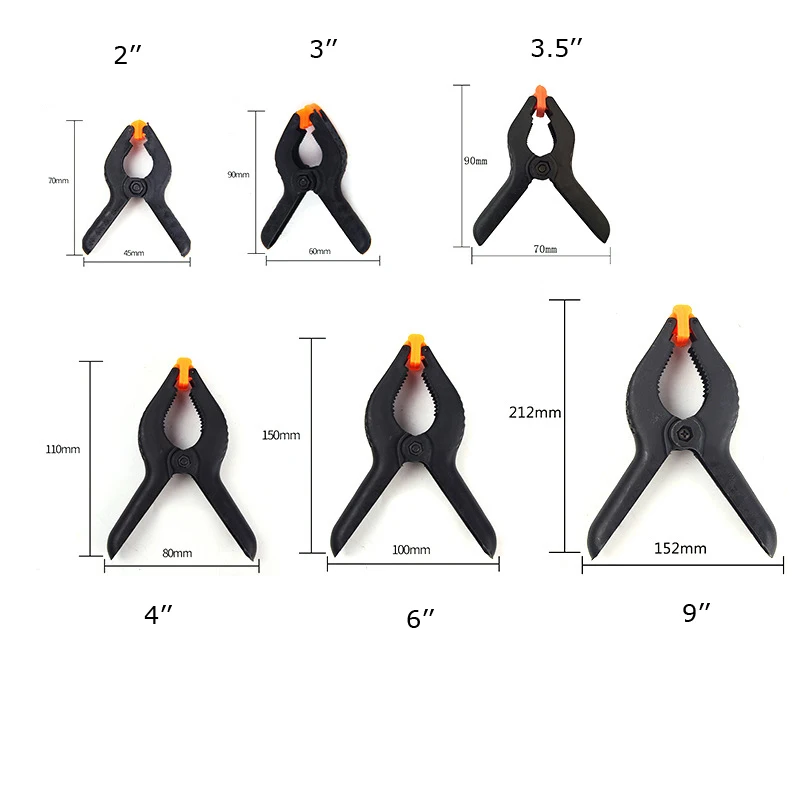 Wood Working Tool 3 4 5 6 8 Inches Nylon Spring Clip A Shape Plastic Clamp for Woodworking