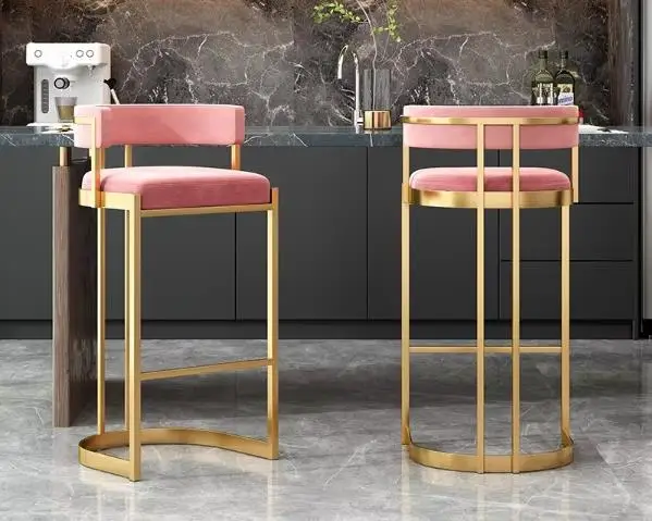 Modern Luxury High-End Kitchen Island Table with Bar Chair Accessible High-Stool with Special Backrest for Living Room