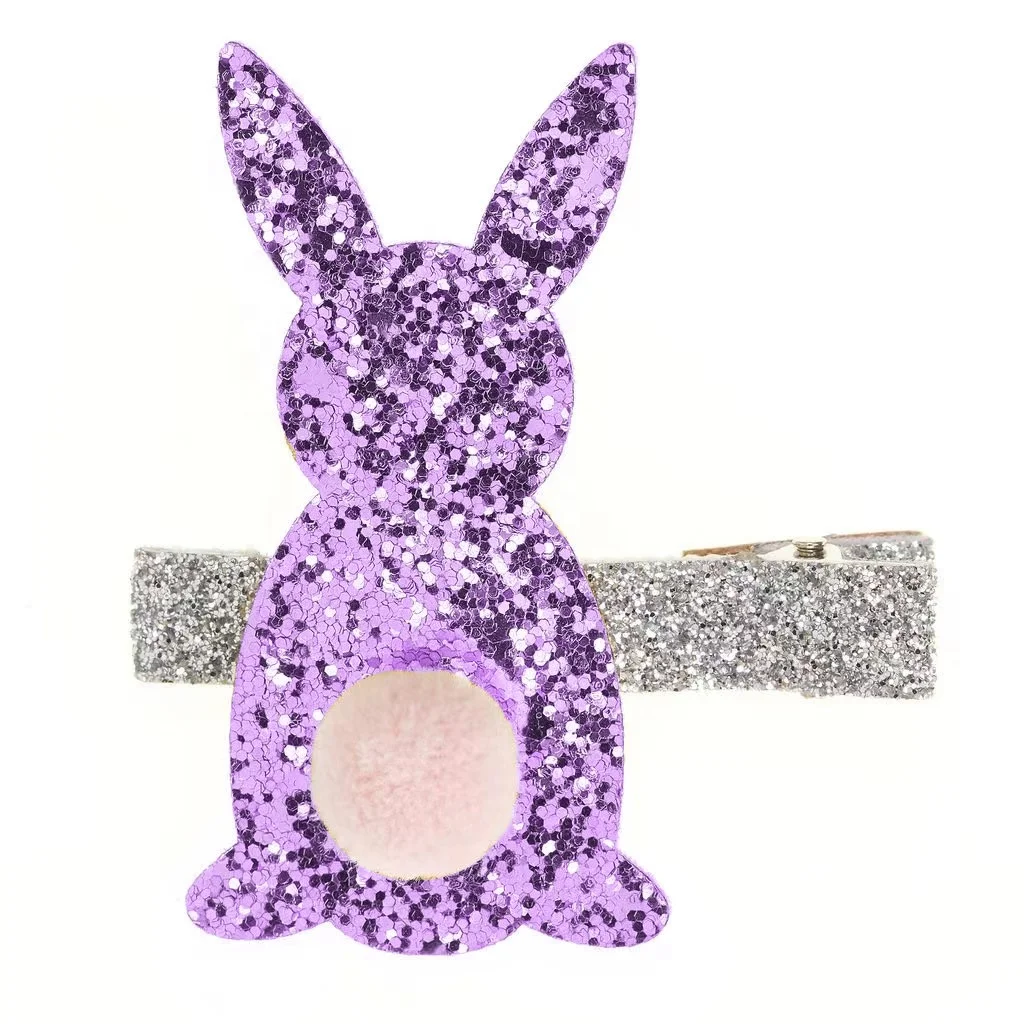 Glitter Bunny Hair Kids Hairpins Dance Party Shiny Hair Clip Girl Glitter Rabbit Hair Accessories