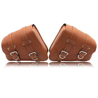 For Honda Suzuki Harley Sportster XL 883 XL1200 Black PU Leather Saddle Bag for motocross