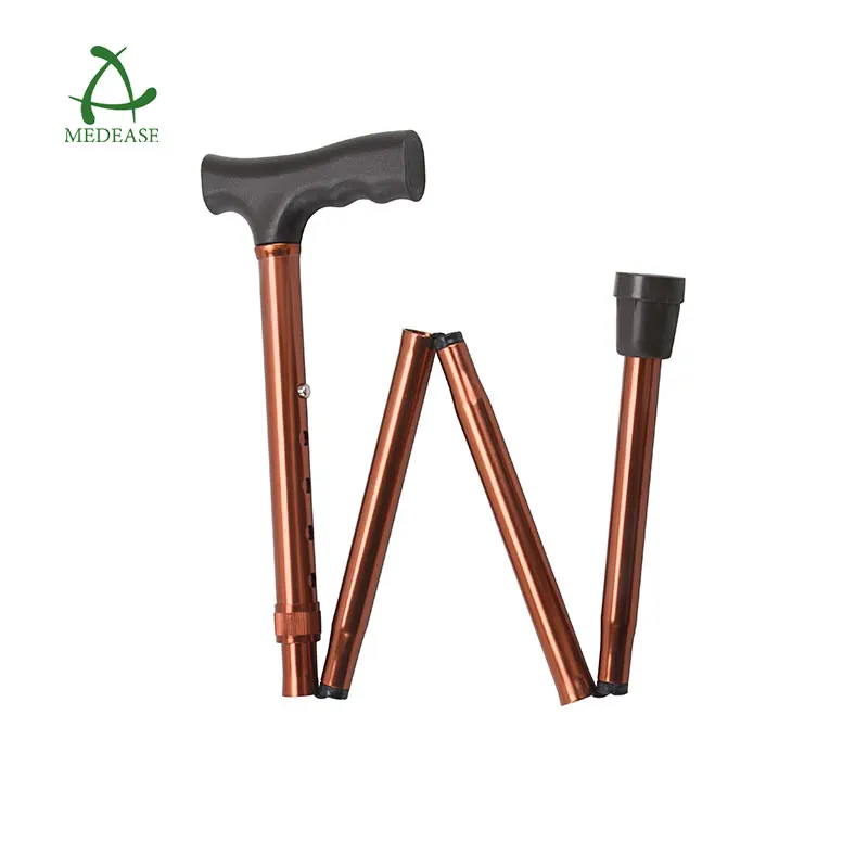 Smart Custom Iron Medical Folding Collapsible Adjustable Old Man Men 5 Section Stick Elderly Foldable Cane People Walking Sticks