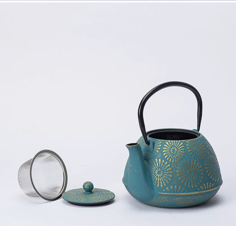 Hot Sale Cast Iron Teapot Japanese Tetsubin Kettle Tea Pot Set Drinkware Tools with removable SS infuser 1200ml