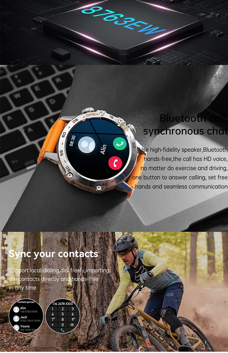 Мужские Смарт-часы K52 1 39 дюймов с IPS-экраном Bluetooth пользовательским циферблатом