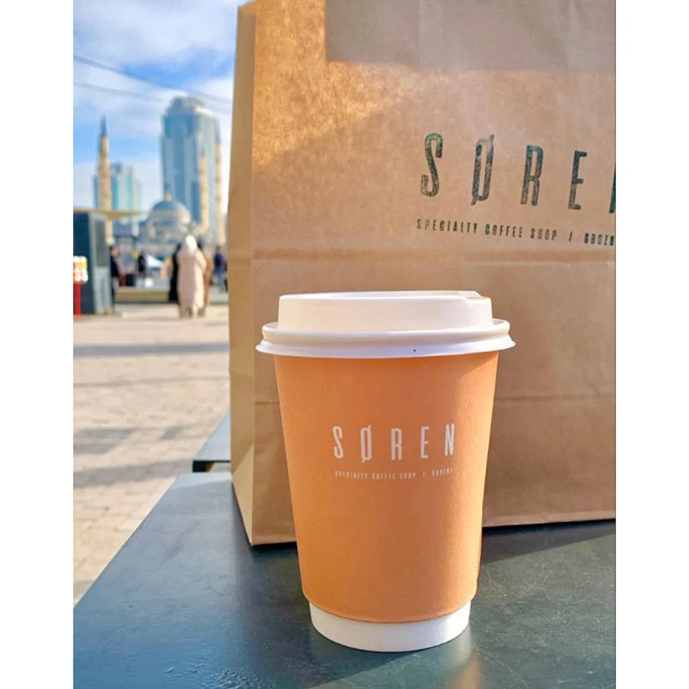 8Oz 12Oz 16Oz 20Oz Biodegradable Disposable Cafe Ethiopia Carton Single Double Walls Coffee Paper Cup With Lid Customized