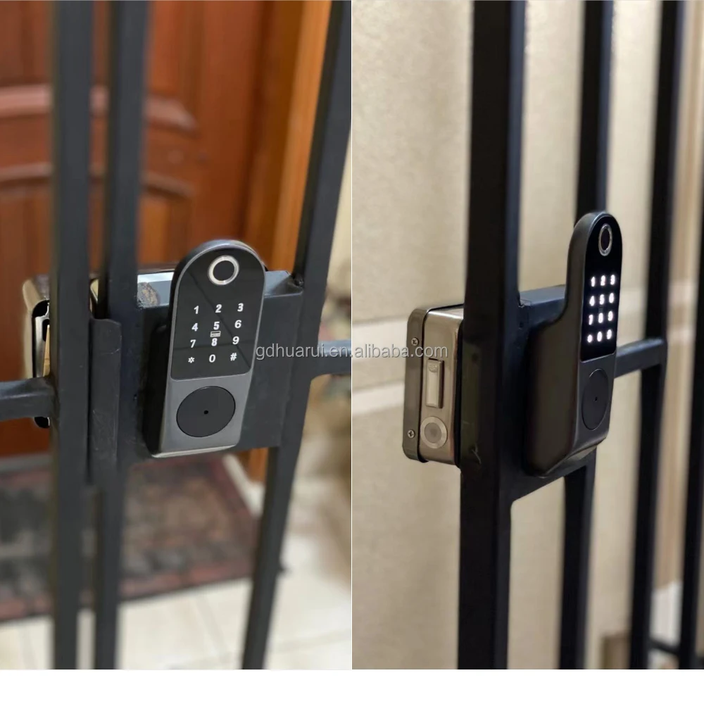 Huarui Keyless Smart Electronic biometric fingerprint intelligent  door lock keyless tuya smart gate wifi ttlock