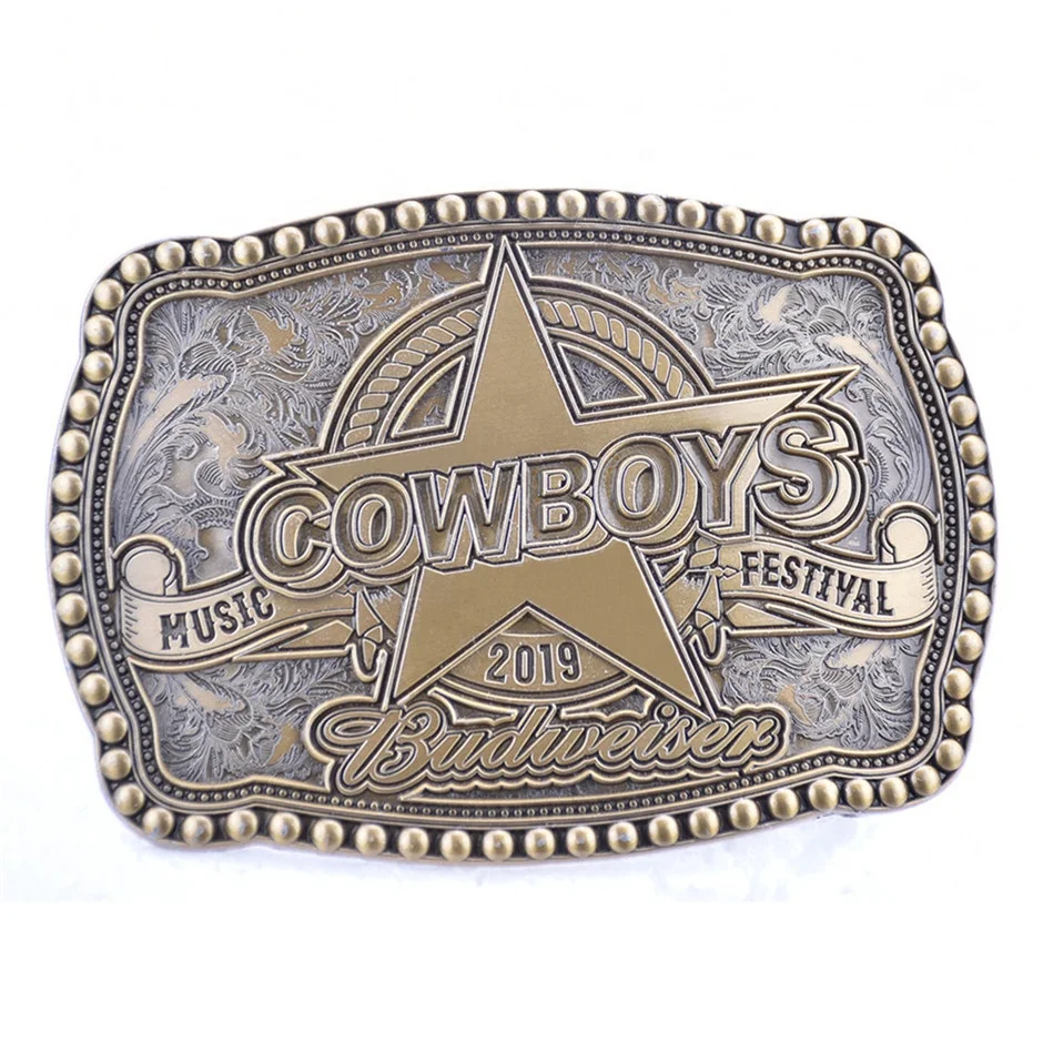 Metal belt buckle manufacturers designer  cowboy leather belt with buckle for men