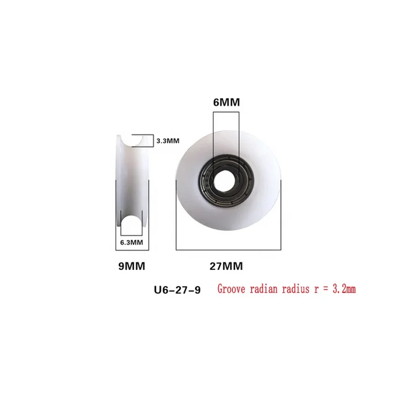 Hot selling Rubber U-shaped axle contracting bearing rubber wheel roller with low price