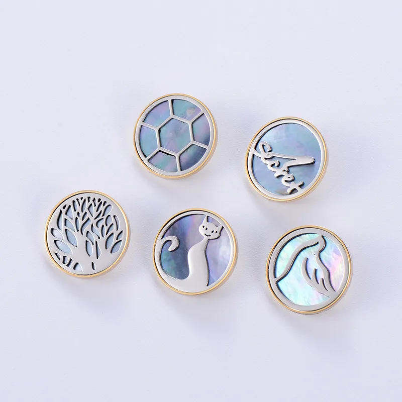Luxury Stainless Steel Hollow Engraved Blazer Button High Quality Shell Pants Shirts Fabric Rivet Buttons