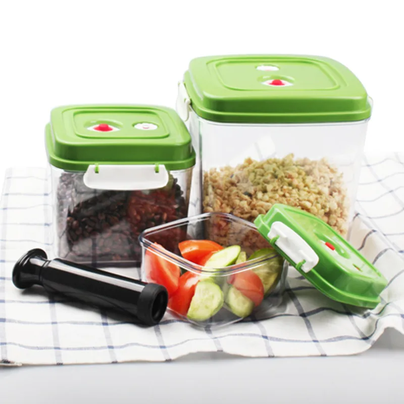 3L GPPS BPA free plastic approved square prevent food tonic from oxidizing sugar vacuum tighten storage jar with ABS Lid