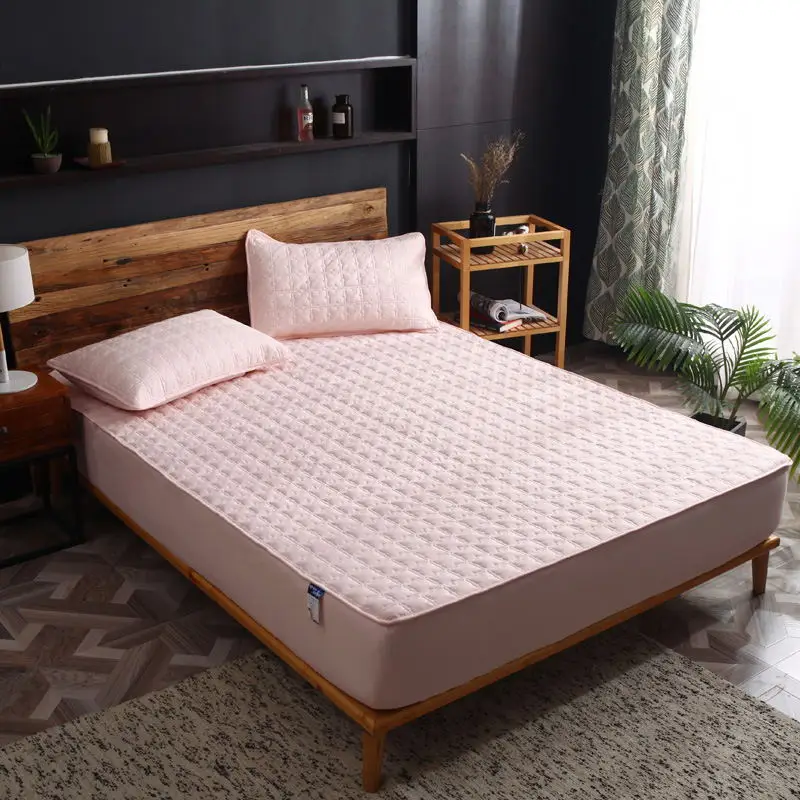 Fitted Sheet Single Piece Brushed Anti-slip Bed Cover Protective Cover Hotel Bed Sheet Mattress Cover