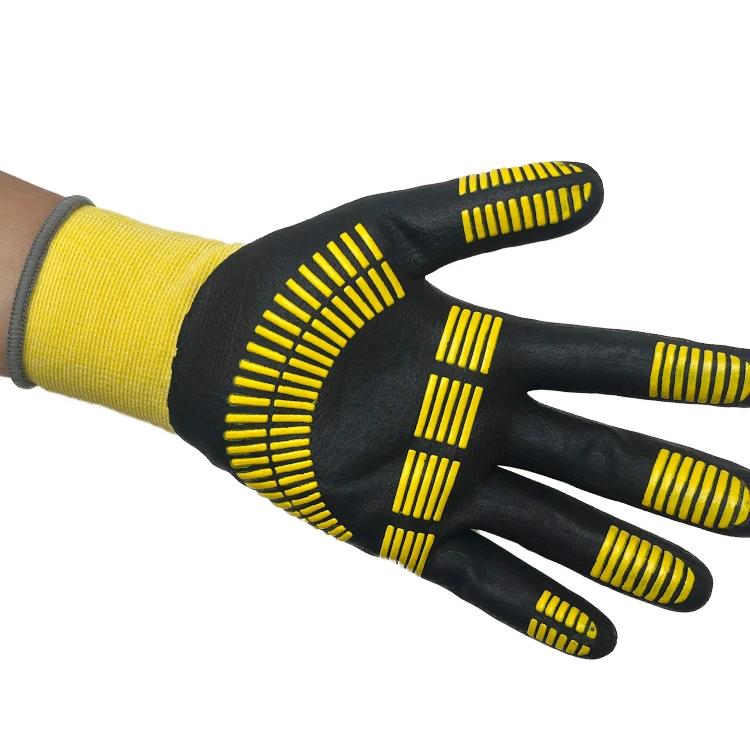 Micro Foam Nitrile Coated Nitrile Palm Dotted Dipping Gloves Nylon Safety Shell Abrasion Resistant Working Gloves