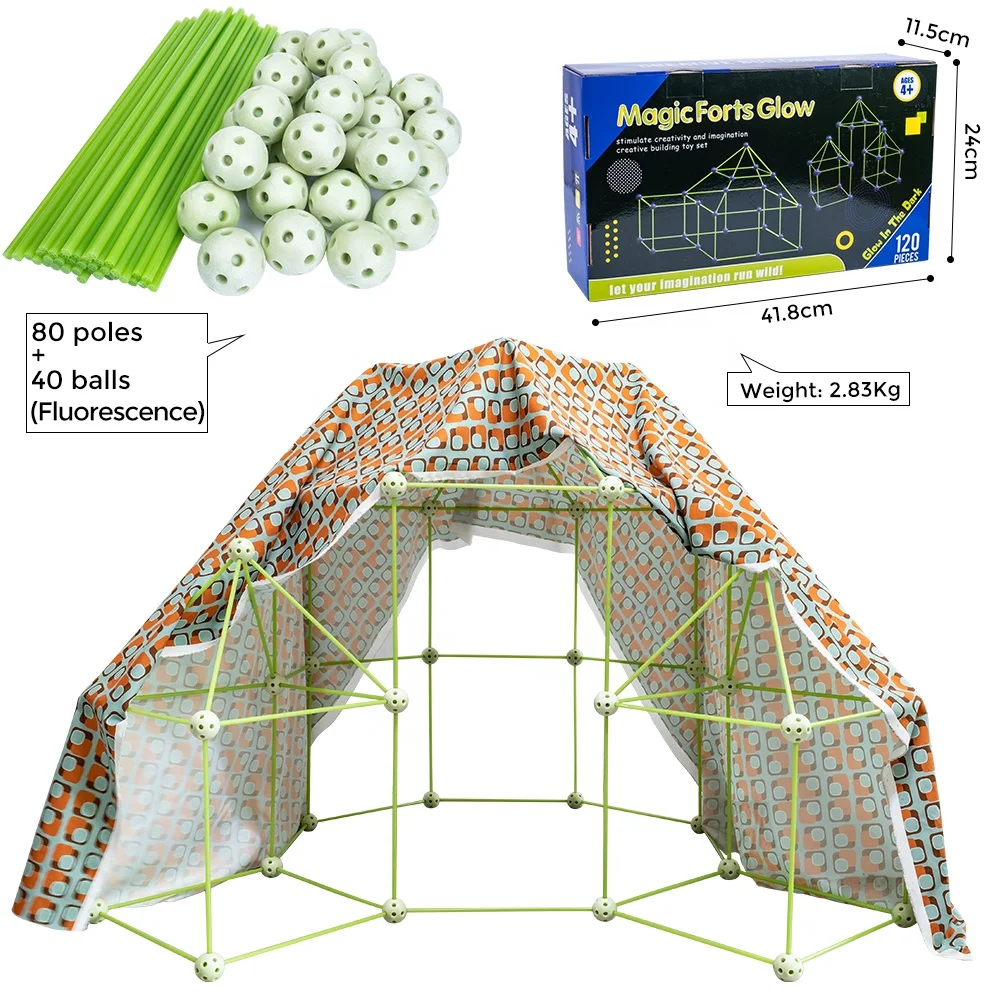 STEM glow fun forts creative discovery DIY tent building toy magic make a fort kit