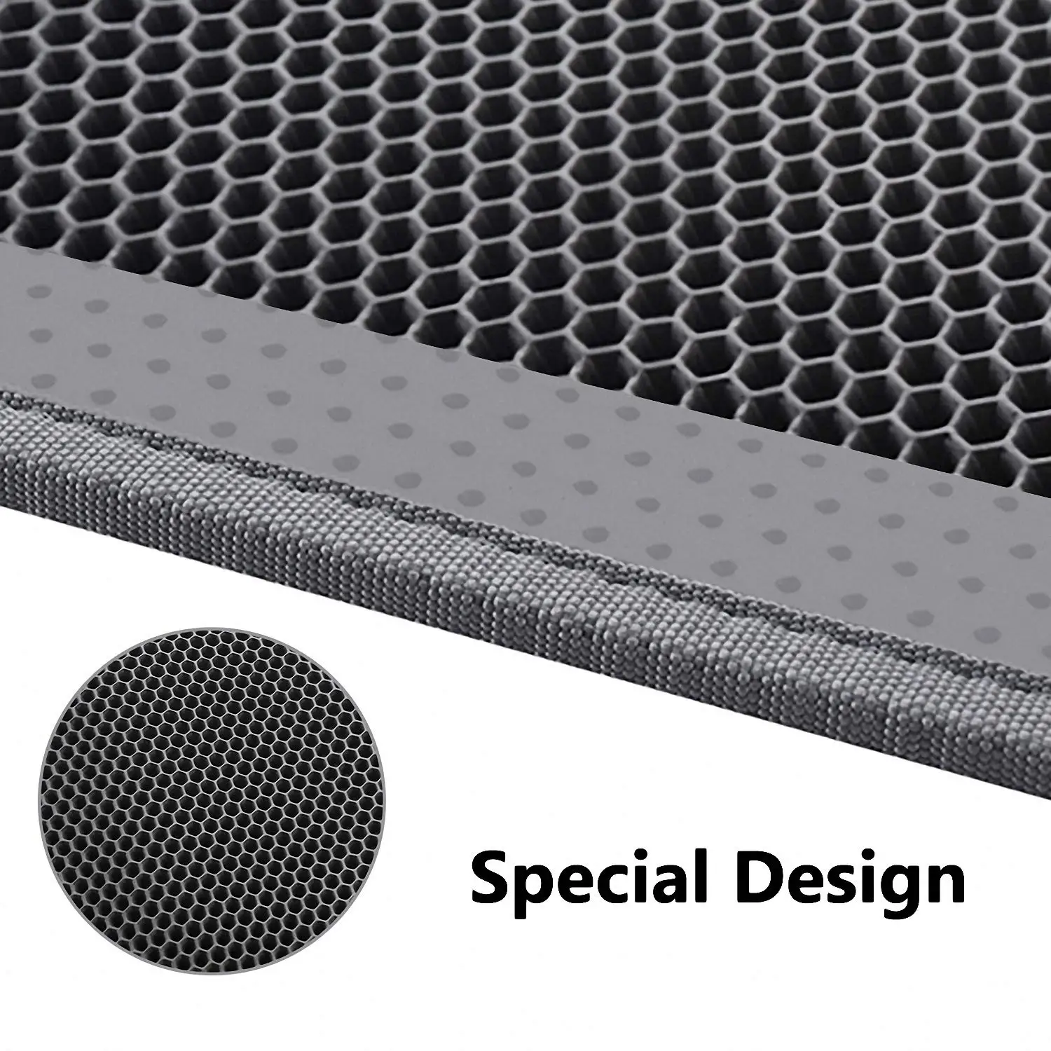 Pieviev Cat Litter Tray Mat 61 x 38 cm Honeycomb Design Cat Litter Tray Mat Waterproof Double Layer Design Honeycomb Mat