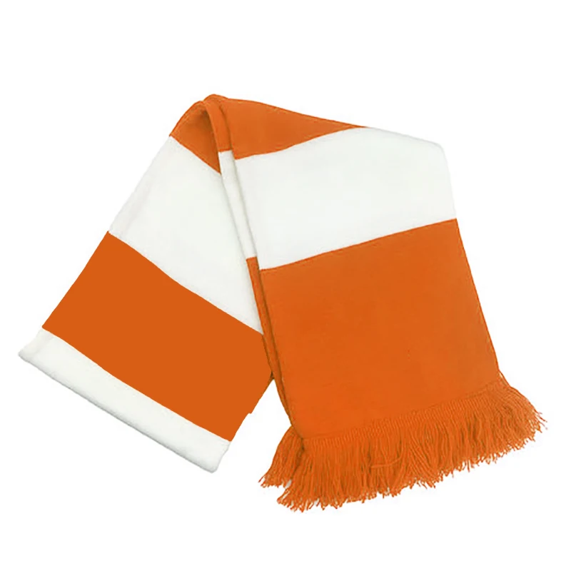 Acrylic Fibers Embroidery Print Jacquard Knitted Soccer Fan Promotional Sports Custom Logo Football Scarf