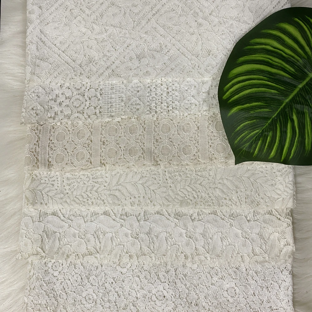 
Hot Sale Latest Textile Warp Knitting Plain 100%Polyester Dyed Lace Fabric For Dress 