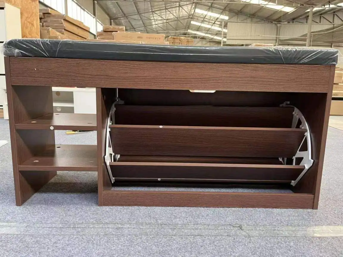 Wholesale Furniture Shoe Display Save Storage Rack Bench Shoe Shelf Space Wooden Shoe Cabinet Racks for Living Room