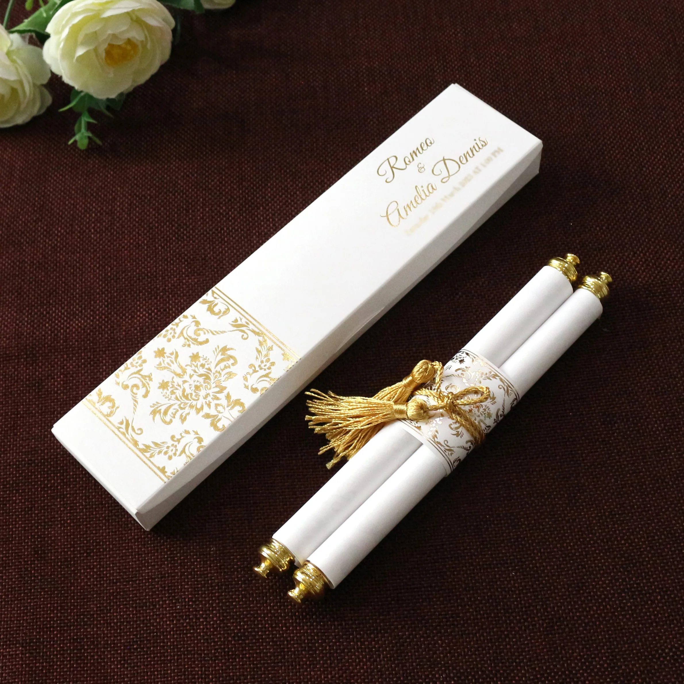 Приглашение на свадьбу из золотой фольги выпускной мицве