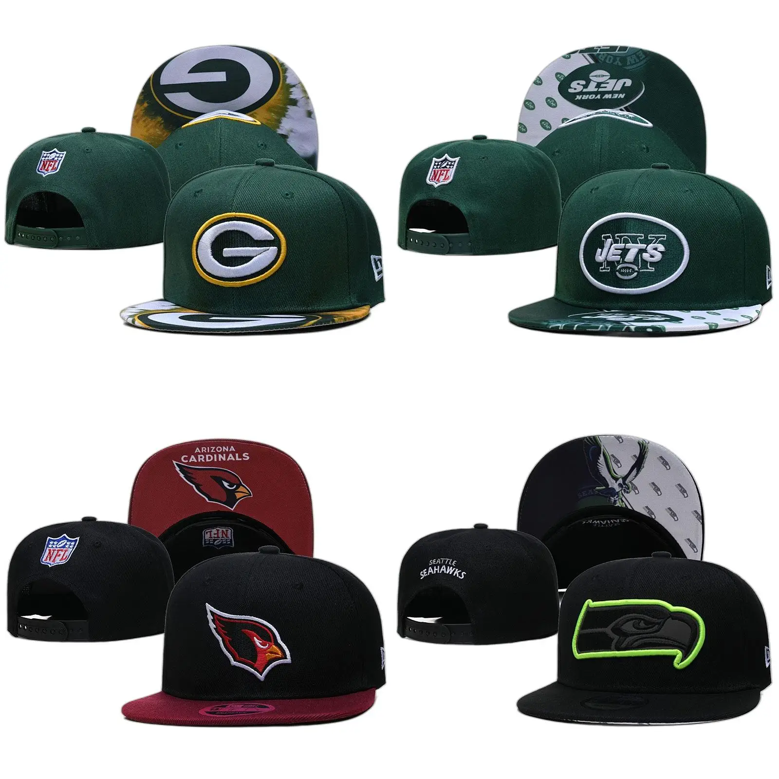 In stock new er custom 3D embroidery team hats American football basketball baseball snapback caps