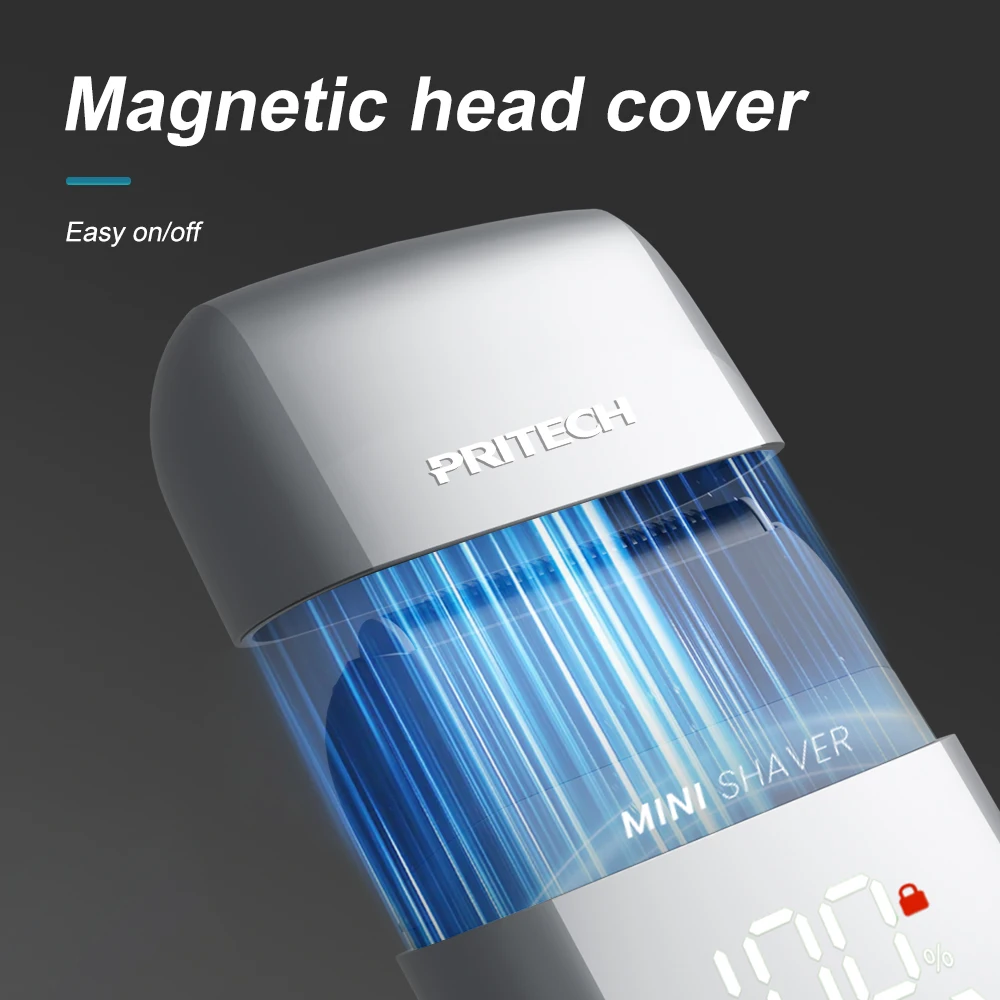 Pritech New Arrivals IPX7 Waterproof pocket shaver 7500rpm Strong Motor Washable Mini Electric Shaver for travel