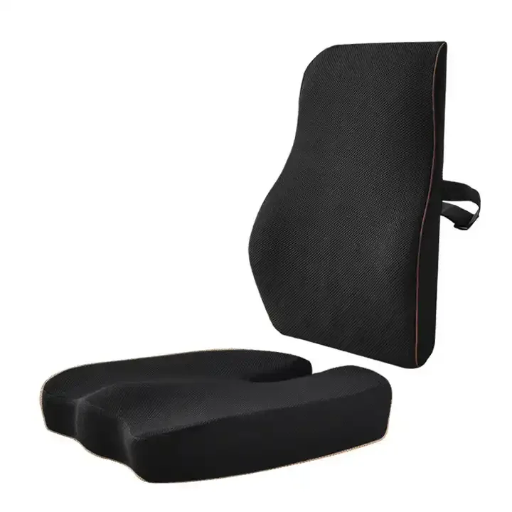 Office Chair Use Memory Foam Back Pain Relief Lumbar Pillow Car Seat Cushion and Full Back Support Pillow