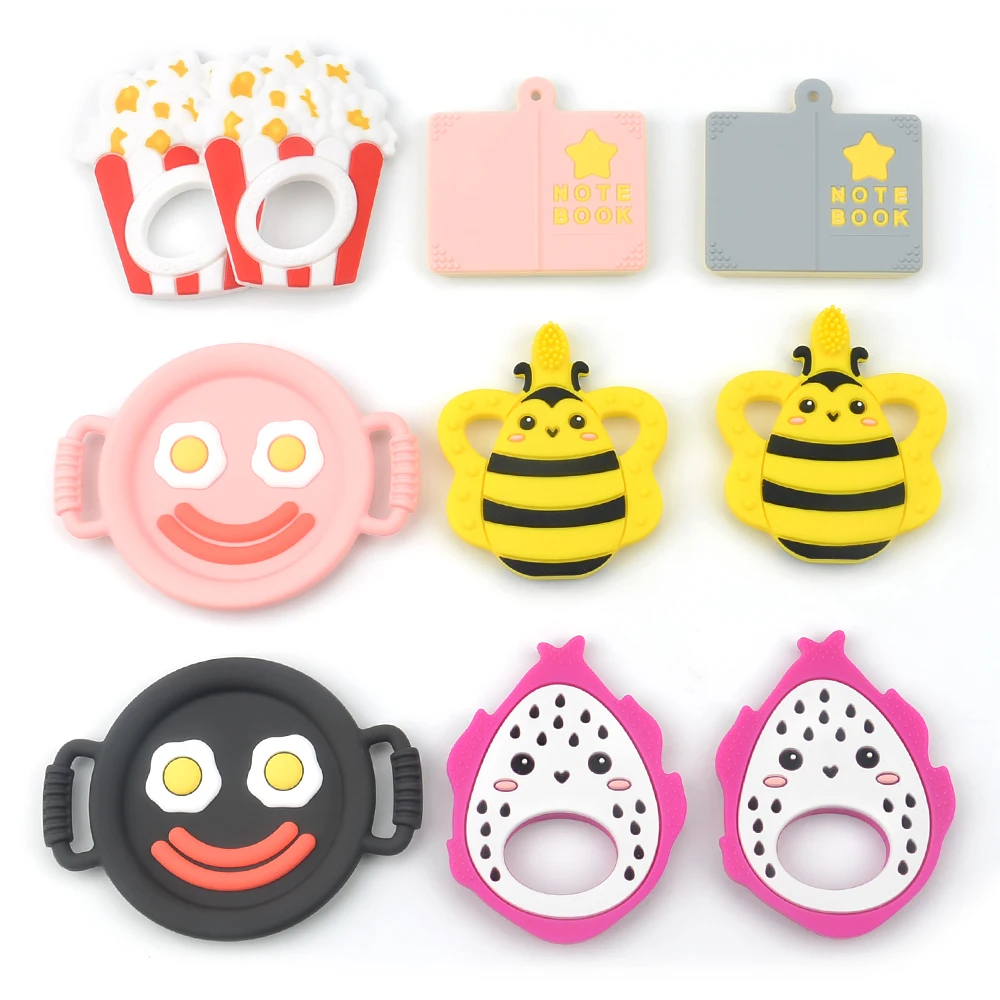 Wholesale 100%Food Grade Silicone Baby Chewable Teething Teether BPA Free Cute Silicone Rainbow Teether for Baby Teething