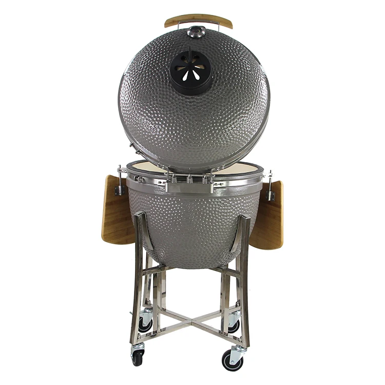 High Quality 2.5 thickness ceramic shell barbecue charcoal kamado in Black