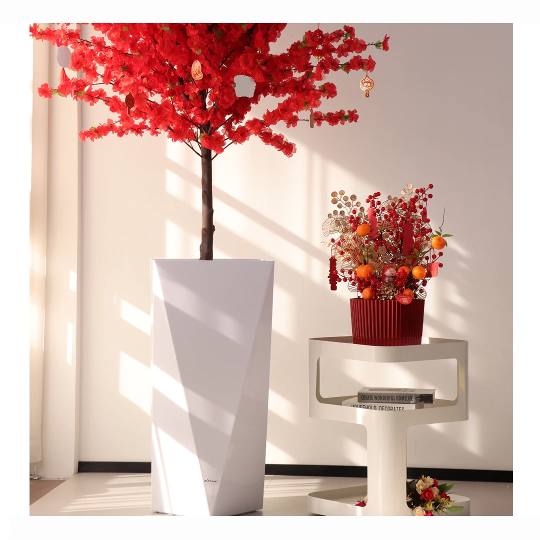 15.3 Inches High 82cm Diamond round Small/Medium Flower Pot for Indoor Hotel Garden Living Room Decor Watering Planter