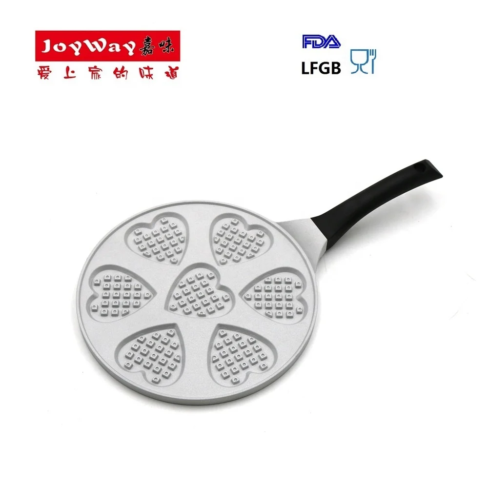 Ejoyway 7-heart -shape waffle pan Die-casting  non-stick fry pan 26cm