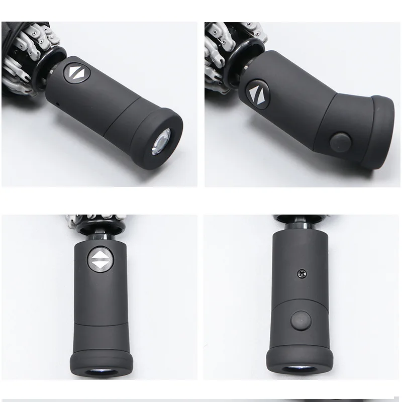 LED Automatic Windproof Umbrella With Reflective Stripe Reverse Light Umbrella Three Folding Inverted Umbrellas