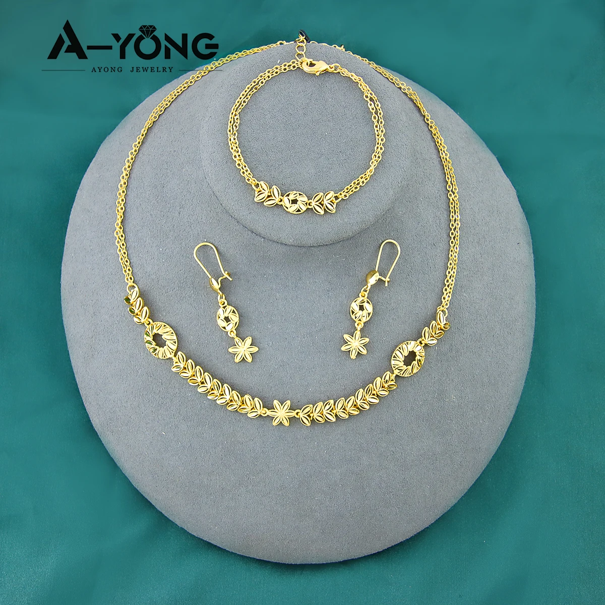 Новейшее поступление ожерелье из конопляных листьев латунный браслет браслеты ювелирные наборы с золотым покрытием 18k