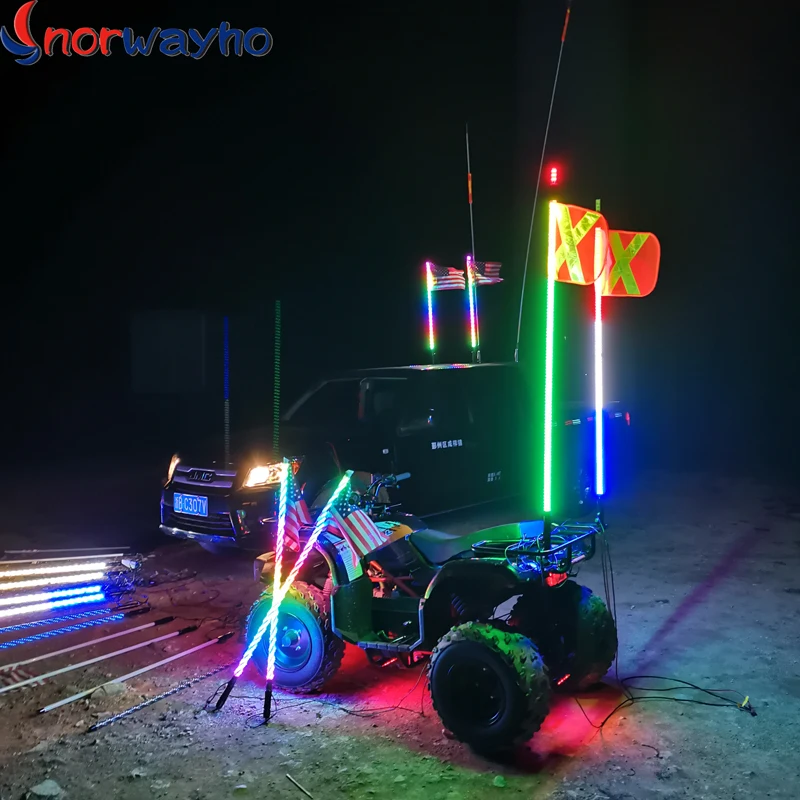 Super Bright 4FT 1.2meter 300 LEDs LED Whip Quick Release Mount LED Flag Pole