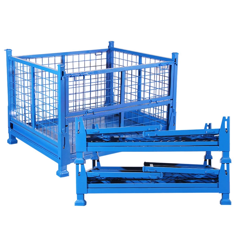 Heavy-Duty Q235 Wire Mesh Metal Pallet Cage Box Lockable Storage Cages in Heavy Stackable Design for Warehouse Durable Quality